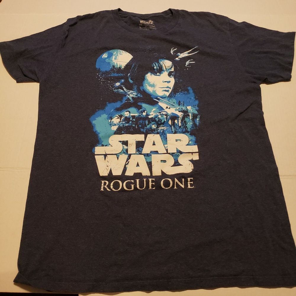 Star Wars Fifth Sun Rogue One Men's Large Graphic‎ T Shirt Blue Short Sleeve